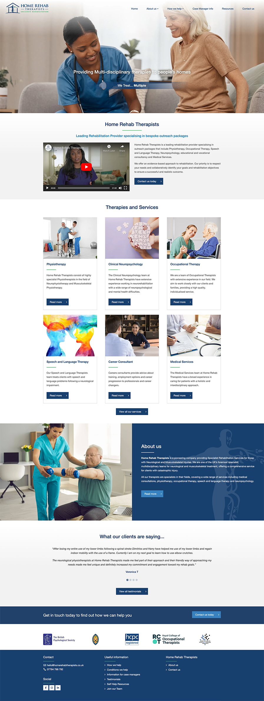 Home Rehab Therapists Home Page